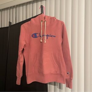 Champion Pink Reverse Weave Hoodie Sweater - small